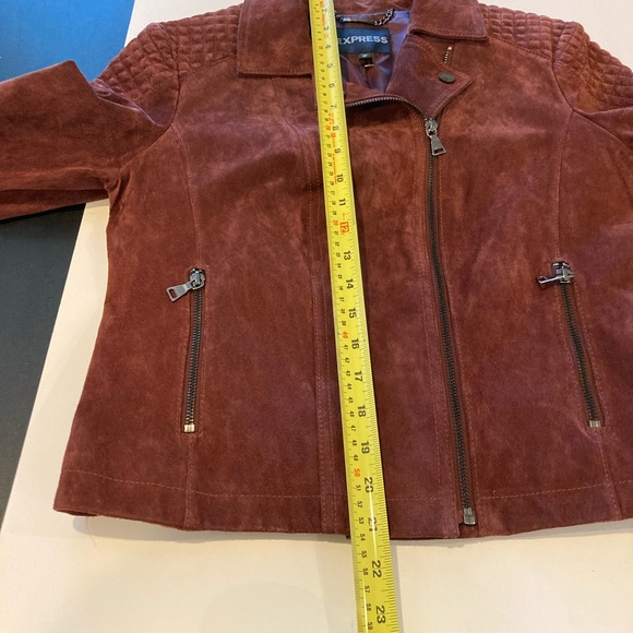 Express Genuine leather moto suede jacket M - Picture 9 of 15